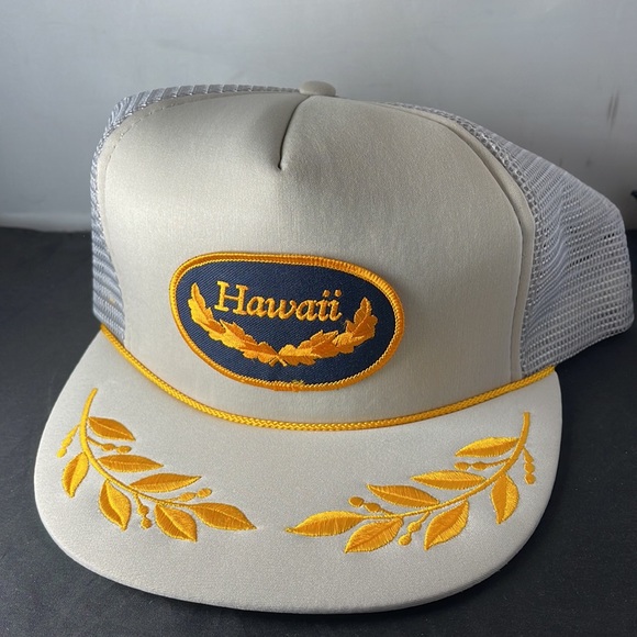 Hawaiian Headwear Vintage Hawaii Trucker Hat Corded Rope - Picture 9 of 9